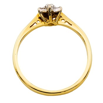 18ct Gold Diamond 0.15cts Cluster Ring Size I